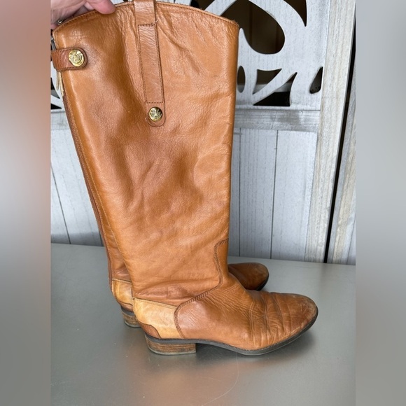 Sam Edelman Tall Penny Equestrian Riding Boots Size 9M Whiskey Tan Leather - Picture 3 of 7